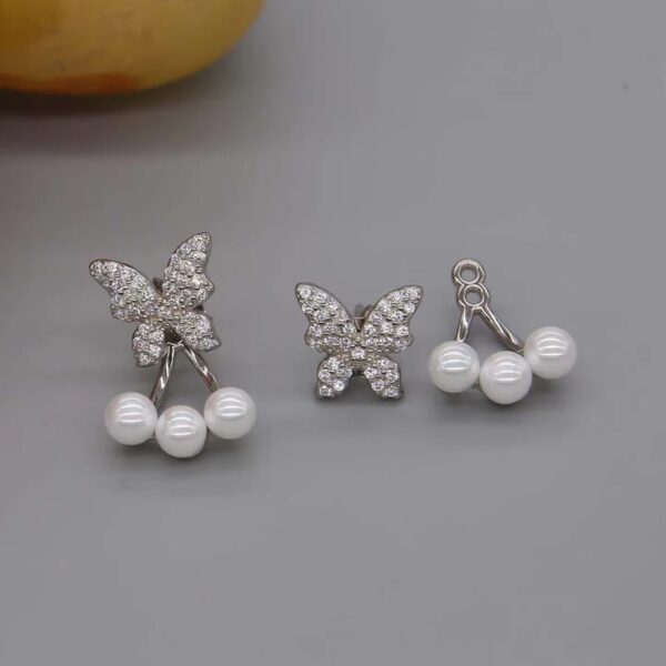 Butterfly Pearl Korean Earrings