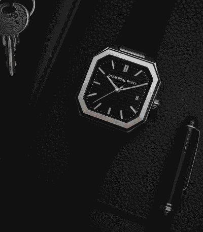 Square Dial Leather Strap Watch