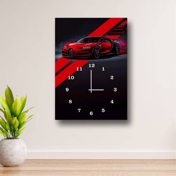 Best Price Sports Car Wooden Frame Wall Clock in Pakistan
